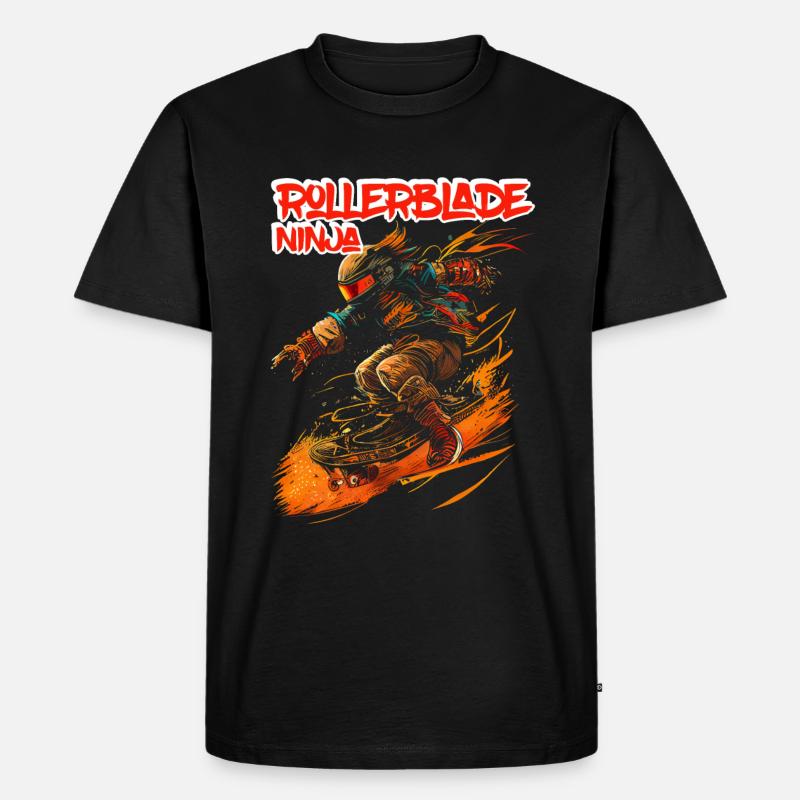 Rollerblade Ninja 5 - Männer Premium Bio T-Shirt - Schwarz