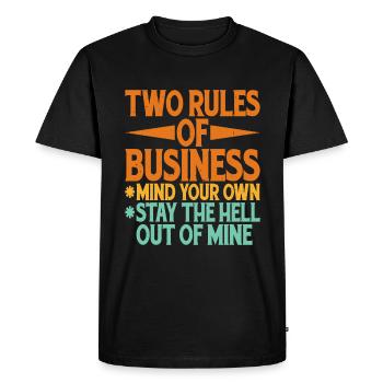 Deux règles de travail, occupez-vous des vôtres 13 - T-shirt Premium bio Homme - noir - Devant - Nico (187cm)