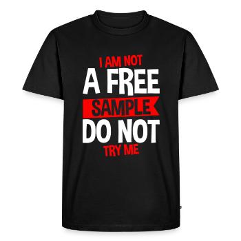Je ne suis pas un échantillon gratuit Ne m’essayez pas 4 - T-shirt Premium bio Homme - noir - Devant - Nico (187cm)