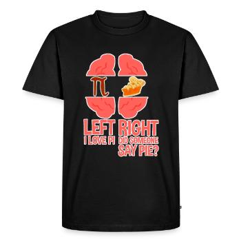 Left I Love Pi, Right Did Someone Say Pie 2 - Men's Premium Organic T-Shirt - black - Front - Nico (187cm)