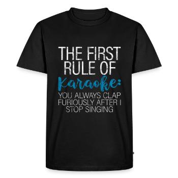 La première règle du karaoké 3 - T-shirt Premium bio Homme - noir - Devant - Nico (187cm)