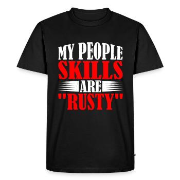 Mes compétences relationnelles sont « rouillées » 13 - T-shirt Premium bio Homme - noir - Devant - Nico (187cm)