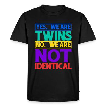 Oui, nous sommes jumeaux, non, nous ne sommes pas identiques 10 - T-shirt Premium bio Homme - noir - Devant - Nico (187cm)