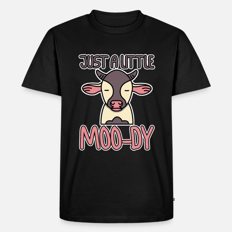 Just A Little Moo-dy - Männer Premium Bio T-Shirt - Schwarz