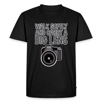 Walk Softly And Carry A Big Lens 2 - Men's Premium Organic T-Shirt - black - Front - Nico (187cm)