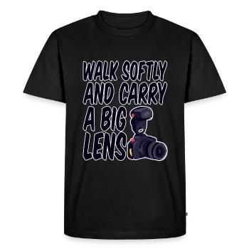 Walk Softly And Carry A Big Lens 4 - Men's Premium Organic T-Shirt - black - Front - Nico (187cm)