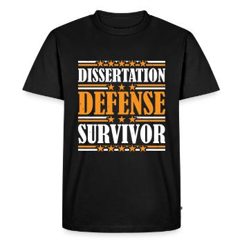Dissertation Defense Survivor 9 - Men's Premium Organic T-Shirt - black - Front - Nico (187cm)