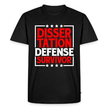 Dissertation Defense Survivor 8 - Men's Premium Organic T-Shirt - black - Front - Nico (187cm)