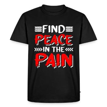 Trouver la paix dans la douleur 12 - T-shirt Premium bio Homme - noir - Devant - Nico (187cm)