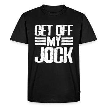 Get Off My Jock 6 - Men's Premium Organic T-Shirt - black - Front - Nico (187cm)