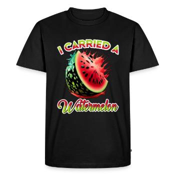 I Carried A Watermelon 16 - Men's Premium Organic T-Shirt - black - Front - Nico (187cm)
