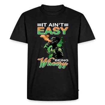 It Ain't Easy Being Wheezy 20 - Men's Premium Organic T-Shirt - black - Front - Nico (187cm)