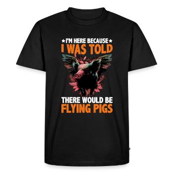 On m’a dit qu’il y aurait des cochons volants 2057 - T-shirt Premium bio Homme - noir - Devant - Nico (187cm)