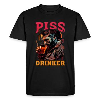Piss Drinker 36 - Men's Premium Organic T-Shirt - black - Front - Nico (187cm)