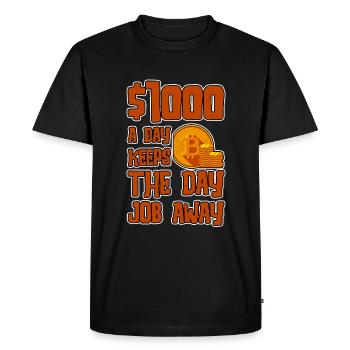 1000 $ par jour éloigne le travail de jour 2 - T-shirt Premium bio Homme - noir - Devant - Nico (187cm)