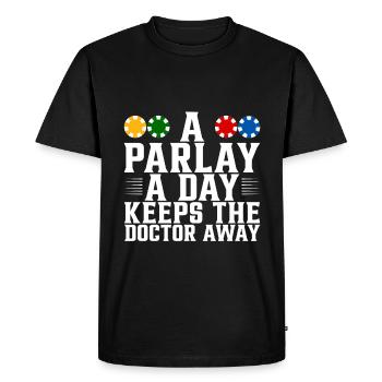 Un parlay Un jour éloigne le médecin 4 - T-shirt Premium bio Homme - noir - Devant - Nico (187cm)