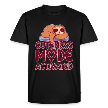 Cuteness Mode Activated 2 - Men's Premium Organic T-Shirt - black - Front - Nico (187cm)