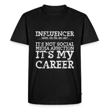 Influenceur, ce n’est pas une dépendance aux médias sociaux 3 - T-shirt Premium bio Homme - noir - Devant - Nico (187cm)