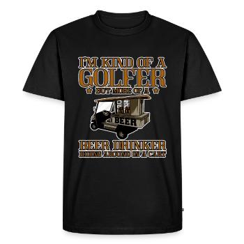 I'm Kind Of A Golfer But More Of A Beer Drinker 2 - Men's Premium Organic T-Shirt - black - Front - Nico (187cm)