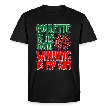 La roulette est mon jeu gagner est mon objectif 2 - T-shirt Premium bio Homme - noir - Devant - Nico (187cm)