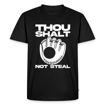 Thou Shalt Not Steal 2 - Men's Premium Organic T-Shirt - black - Front - Nico (187cm)