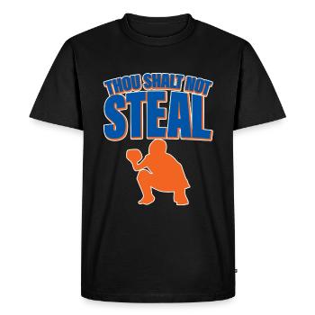 Thou Shalt Not Steal 4 - Men's Premium Organic T-Shirt - black - Front - Nico (187cm)