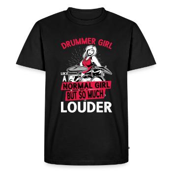 DrummerGirl Like A Normal Girl But So Much Plus Fort - T-shirt Premium bio Homme - noir - Devant - Nico (187cm)