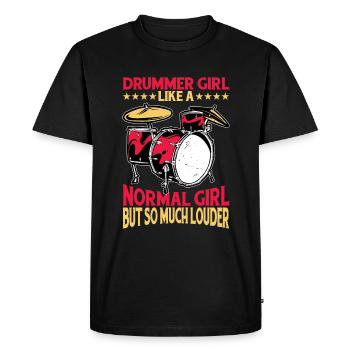 DrummerGirl Like A Normal Girl But So Much Louder3 - Men's Premium Organic T-Shirt - black - Front - Nico (187cm)