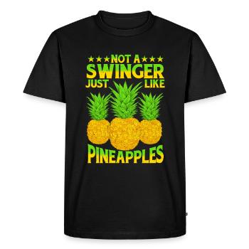 Not A Swinger, Just Like Pineapples 2 - Men's Premium Organic T-Shirt - black - Front - Nico (187cm)