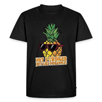 Not A Swinger, Just Like Pineapples 3 - Men's Premium Organic T-Shirt - black - Front - Nico (187cm)