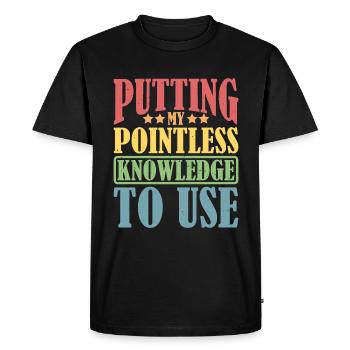Mettre mes connaissances inutiles à profit - T-shirt Premium bio Homme - noir - Devant - Nico (187cm)