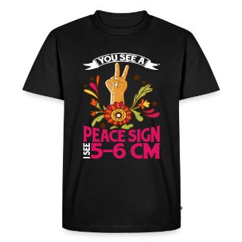 You See A Peace Sign, I See 5-6 Cm - Men's Premium Organic T-Shirt - black - Front - Nico (187cm)