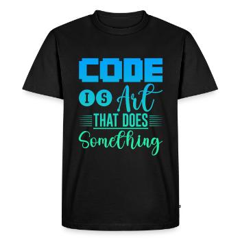Code Is Art That Does Something 4 - Men's Premium Organic T-Shirt - black - Front - Nico (187cm)