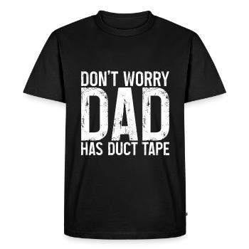 Ne t’inquiète pas, papa a du ruban adhésif 3 - T-shirt Premium bio Homme - noir - Devant - Nico (187cm)