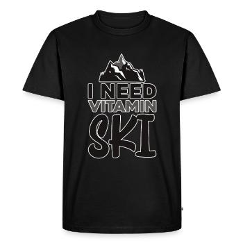 I Need Vitamin Ski 2 - Men's Premium Organic T-Shirt - black - Front - Nico (187cm)
