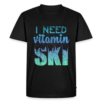 I Need Vitamin Ski 3 - Men's Premium Organic T-Shirt - black - Front - Nico (187cm)