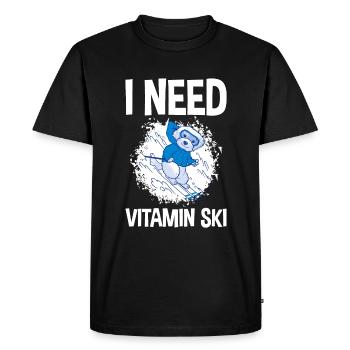 I Need Vitamin Ski 4 - Men's Premium Organic T-Shirt - black - Front - Nico (187cm)
