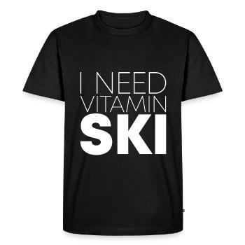 I Need Vitamin Ski - Men's Premium Organic T-Shirt - black - Front - Nico (187cm)