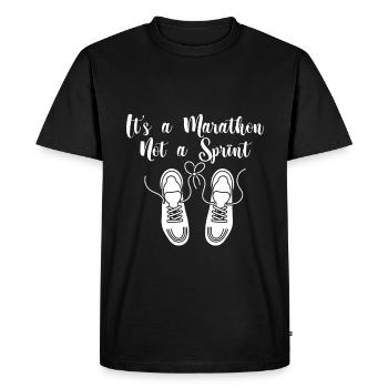 C’est un marathon, pas un sprint 4 - T-shirt Premium bio Homme - noir - Devant - Nico (187cm)