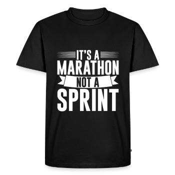 C’est un marathon, pas un sprint 2 - T-shirt Premium bio Homme - noir - Devant - Nico (187cm)