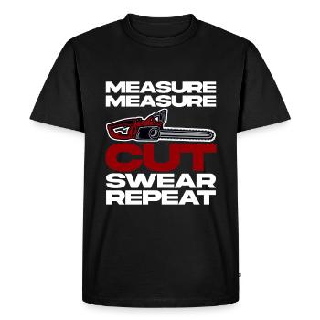 Mesure Mesure Coupe Jurer Répéter 2 - T-shirt Premium bio Homme - noir - Devant - Nico (187cm)