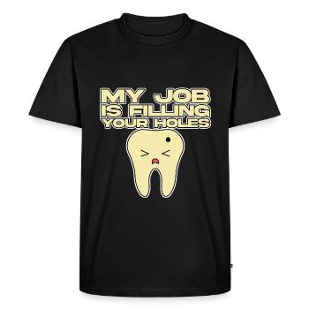 My Job Is Filling Your Holes - Men's Premium Organic T-Shirt - black - Front - Nico (187cm)