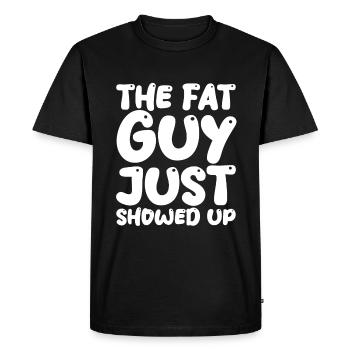 Le gros gars vient d’arriver - T-shirt Premium bio Homme - noir - Devant - Nico (187cm)