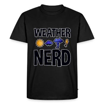 Nerd météo 2 - T-shirt Premium bio Homme - noir - Devant - Nico (187cm)