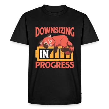 Downsizing In Progress 24 - Men's Premium Organic T-Shirt - black - Front - Nico (187cm)