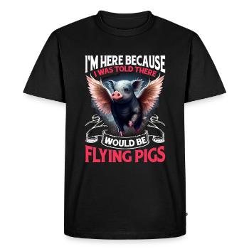 On m’a dit qu’il y aurait des cochons volants 2157 - T-shirt Premium bio Homme - noir - Devant - Nico (187cm)