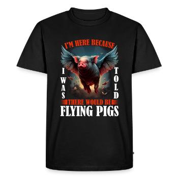 On m’a dit qu’il y aurait des cochons volants 2257 - T-shirt Premium bio Homme - noir - Devant - Nico (187cm)