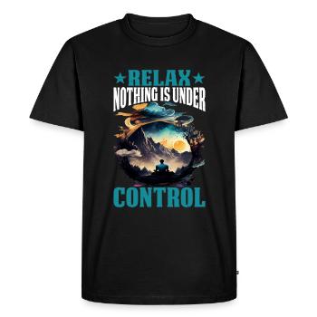 Relax, Nothing Is Under Control 36 - Men's Premium Organic T-Shirt - black - Front - Nico (187cm)