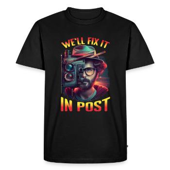 We'll Fix It In Post 24 - Men's Premium Organic T-Shirt - black - Front - Nico (187cm)