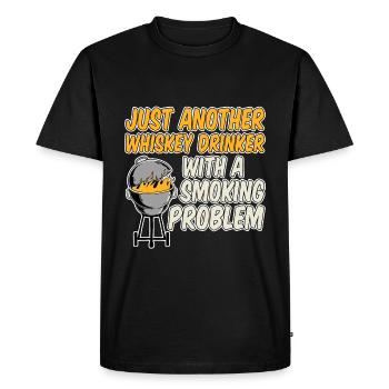 Juste un autre buveur de whisky avec un problème de tabagisme2 - T-shirt Premium bio Homme - noir - Devant - Nico (187cm)